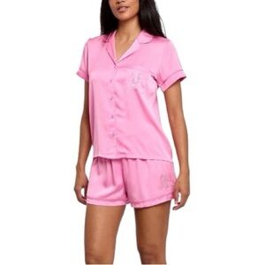 Juicy Couture Womens Pink Satin 2 piece Pajama Set NWT M